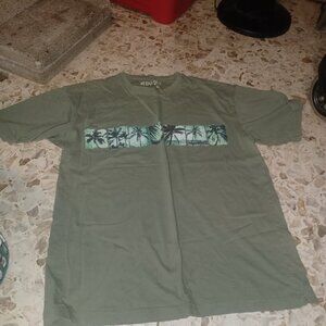 No Bad Days Men's Graphic Tee XL Olive Green Tropical Theme